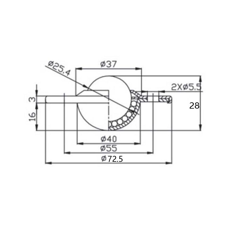 2 Pieces Flange Mount 1" Ball Transfer Bearing Unit Conveyor Roller Wheel