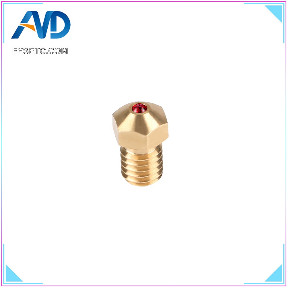 High Temperature E3D Ruby Nozzle V6 1.75mm Nozzles 0.4mm Compatible PETG ABS PET PEEK NYLON Ruby Nozzle For PRUSA I3 MK3/LulzBot