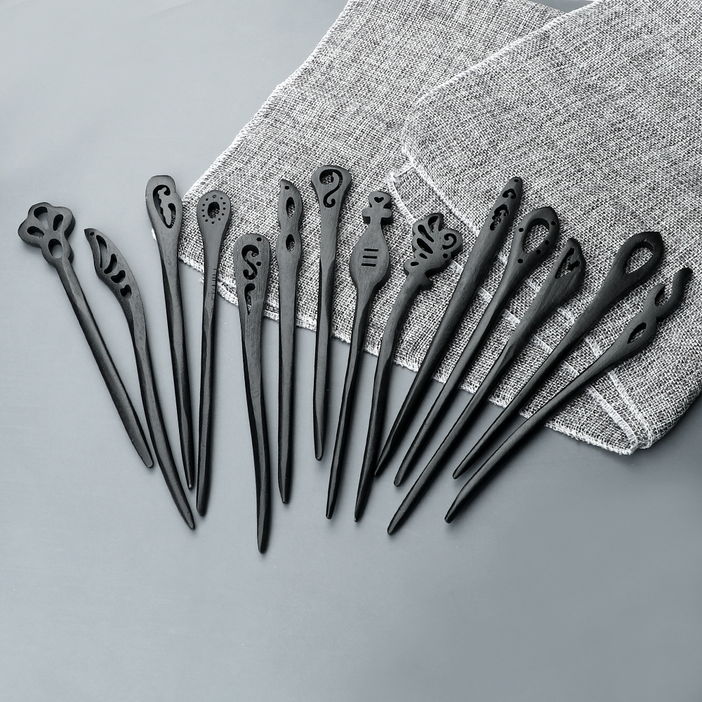 Bâton de cheveux chinois en bois, 16 styles, Hanfu traditionnel, fête, épingle à cheveux en bois sculpté à la main, couvre-chef pour femmes, accessoires de baguettes