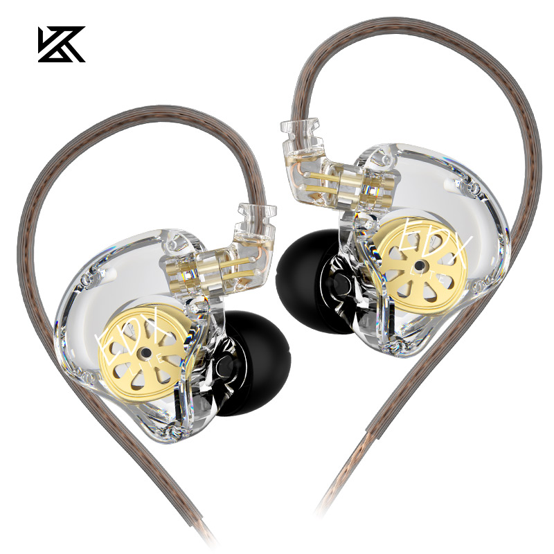 Słuchawki KZ EDX LiteDynamiczne słuchawki douszne HIFI gitara basowa Słuchawki douszne Sportowy zestaw słuchawkowy z redukcją szumów: Złota