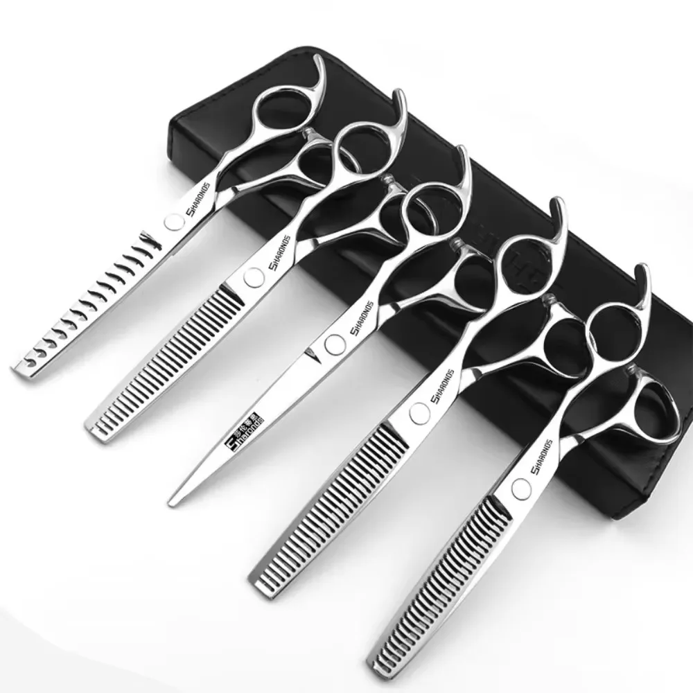Cortapelos profesionales y auténticos, juego de corte de dientes planos, peluquería exclusiva con tijeras y cortapelos