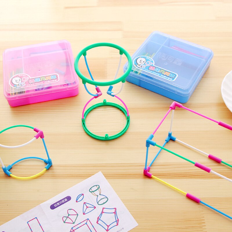 3D Geometric Shape Building Assemble Kit Kids Math Geometry Educational Toy Teaching Aids
