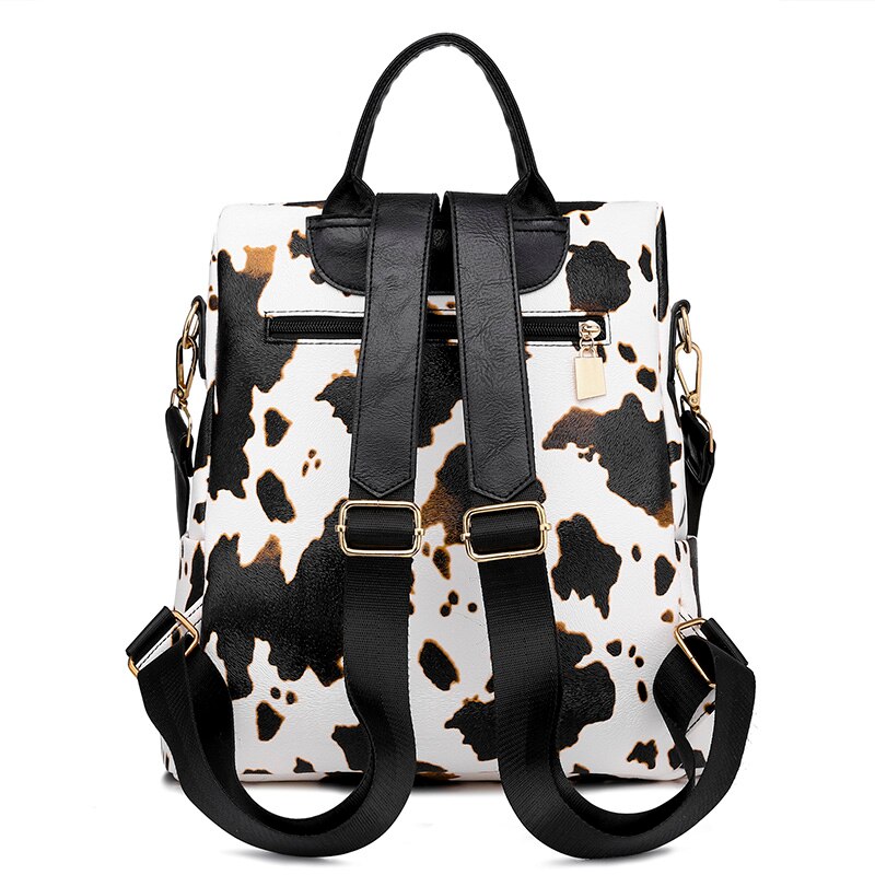 DIDA BEAR-Mochila de cuero para mujer, morral escolar grande, de viaje, Color caramelo con monedero