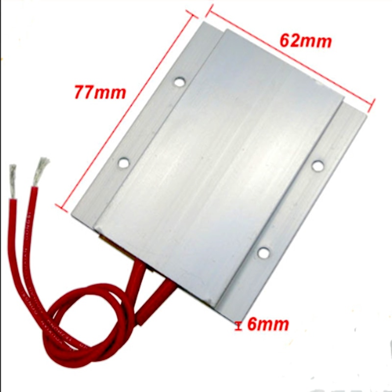 220V 60/80/100/120/180Degrees Constant Temperature Ceramic Aluminum Heater PTC Heater PTC Heating Element Shell 77*62mm