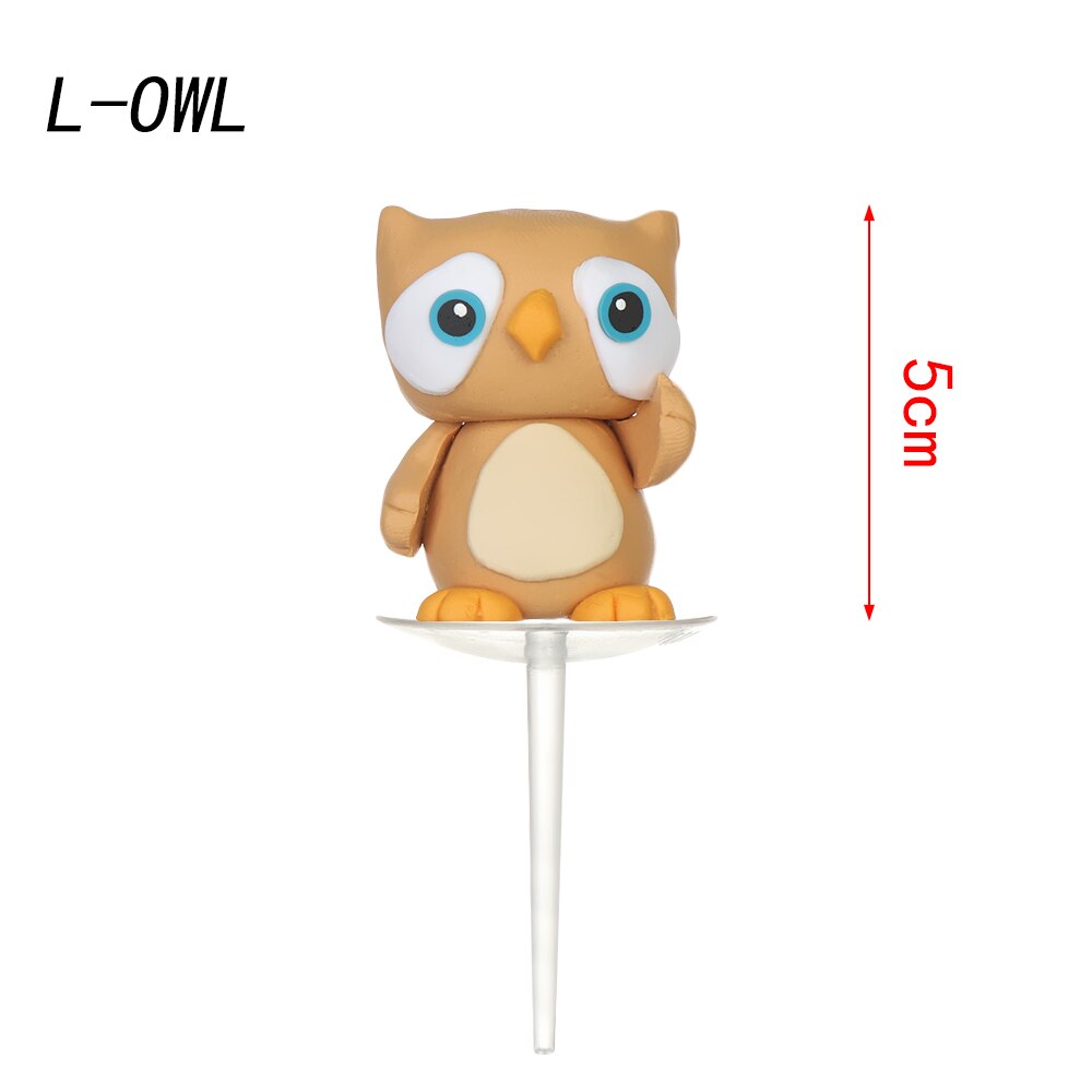 1pc criativo festa bolo topper bonito dos desenhos animados decoração animal processo de cerâmica crianças festa de aniversário decoração animais selvagens decoração do bolo: Owl