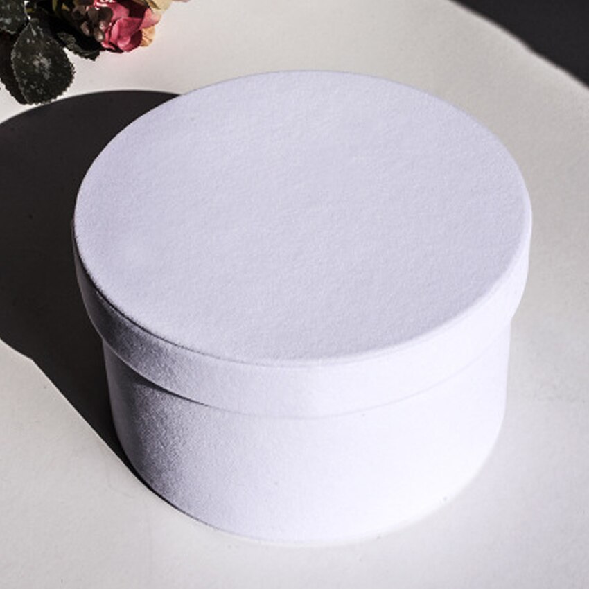 1 x roze ronde bloemendozen, bloemenverpakking, snoep, dragee, opbergdoos, papieren zak, boeket, vaas met deksel voor bruiloftsfeestdecoratie: 17cm witte