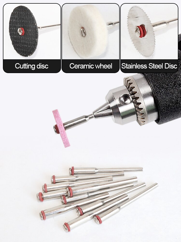 10pc 3mm/2.35mm rod Dremel Shank Accessory For Rotary Tool 1/8 Shank Mandrel For Disc Cut Polish Drill Attachment