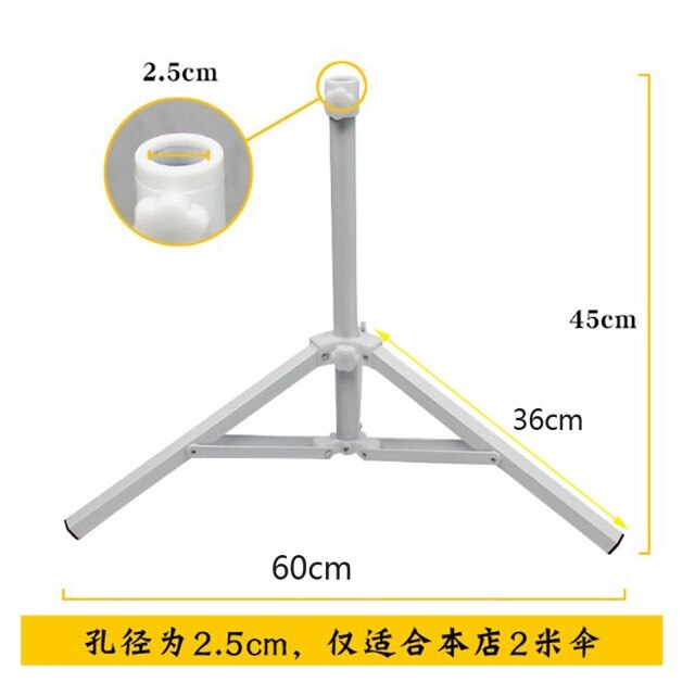 Outdoor fishing camping sunshade umbrella stand water sand fill plastic umbrellas support tripot quad steel structure: Tripot support 60cm