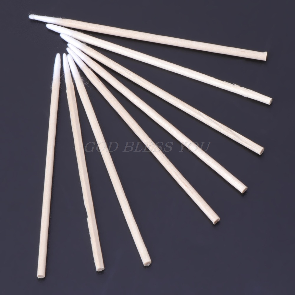100Pcs Cotton Swabs Pointed Swab Applicator Makeup Wooden Sticks Applicator Multi-functional Tools