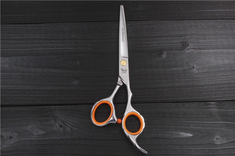 KUMIHO hair cutting scissors with micro serrated blade hair scissors mirror polished hair shear 6 inch: Default Title
