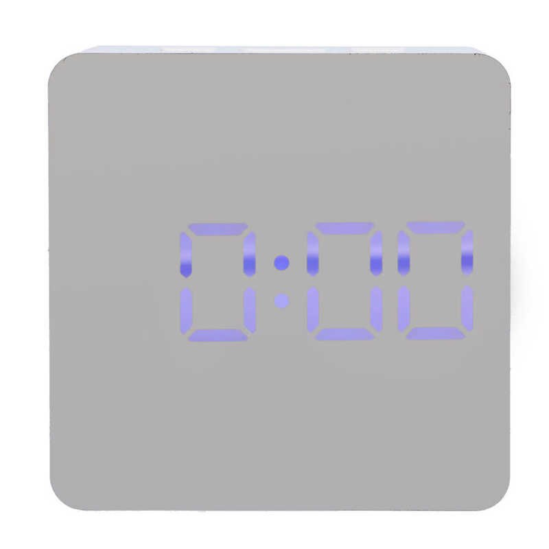 Mirror Clock Multifunctional Smart Clock Square Shaped for Living Room for Office for Bedroom