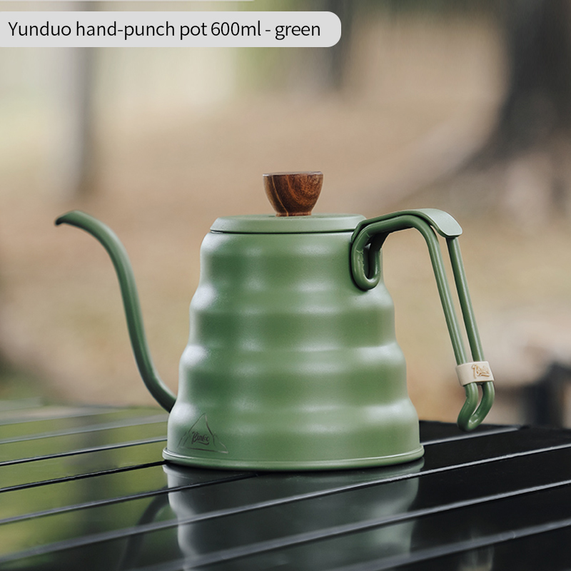 Bincoo 600ml koffiefilterketel, filterkoffiepot, roestvrijstalen filterketel, geschikt voor thuis en buiten, handgezette koffie.: Beige