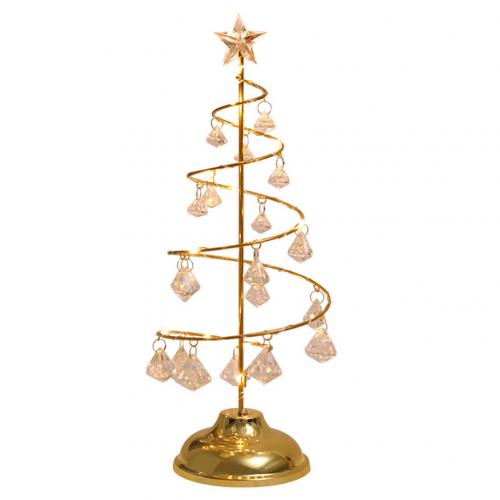 Luz de noche LED de cristal de Color cálido, decoración de árbol de Navidad, lámpara de adorno para dormitorio: Golden