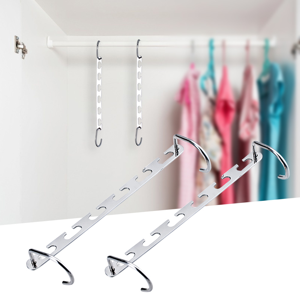 2pcs Wardrobe Hooks Clothes Hanging Rack Bedroom Organizer Coat Closet Hanger Non-Slip Space Saving Clothes Hangers