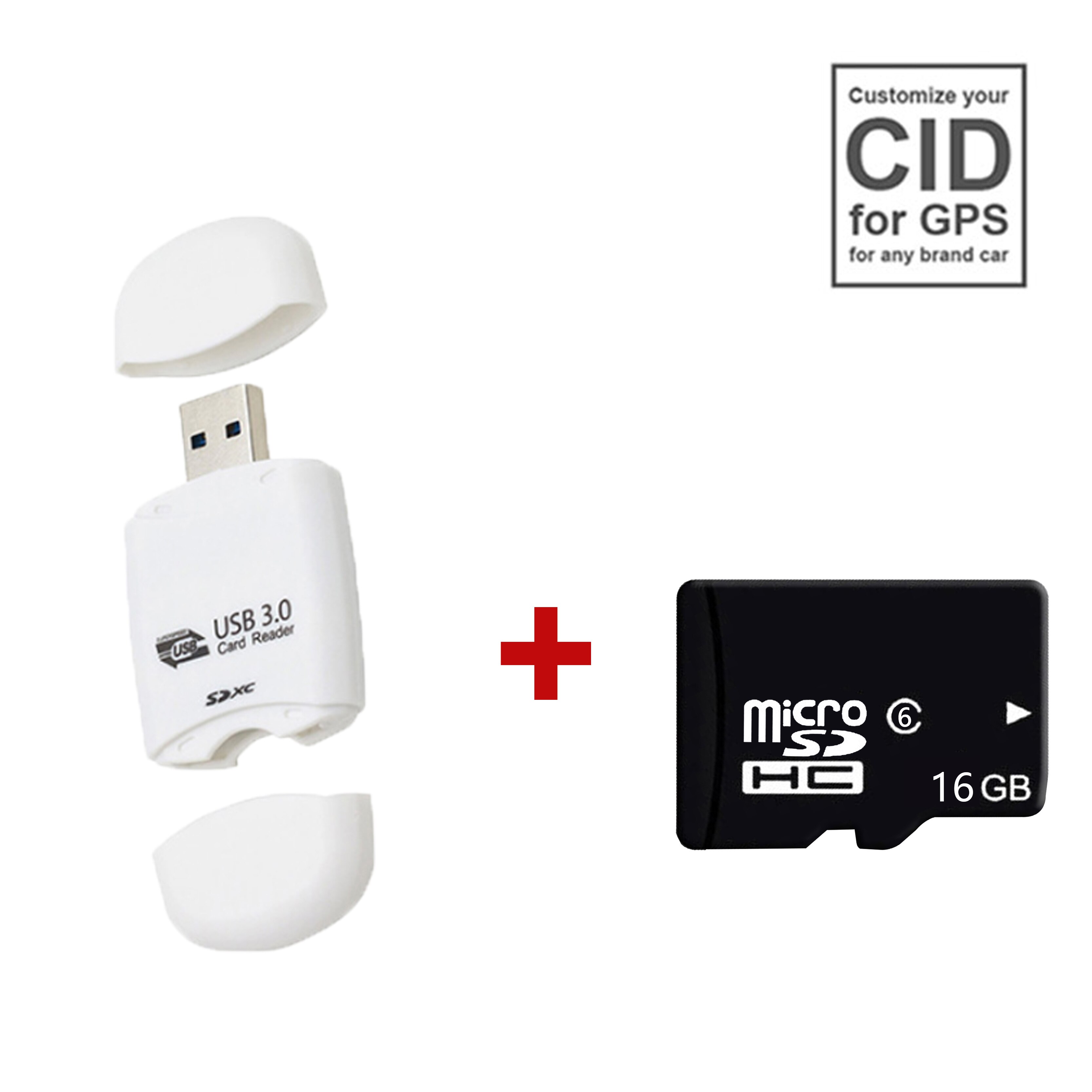 Commercio all'ingrosso 16GB Micro scheda di Memoria di deviazione standard TF Carta di cambiamento CID TransFlash card per MP3/4 Mini Altoparlante Mobile di memoria SD scheda di navigazione: 16GB and card reader