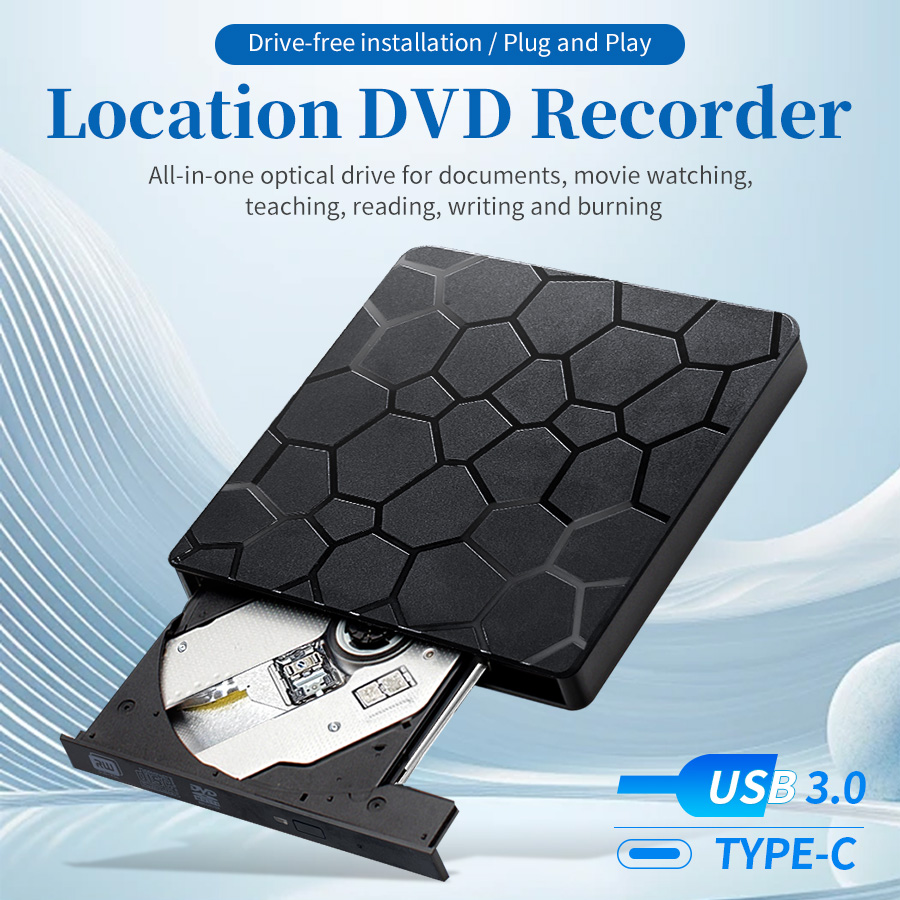 USB 3.0 2in1 TypeC Ultra-thin External DVD VCD Reader Player Burner Drive Optical Portable Drives Compatible Laptop PC Netbook