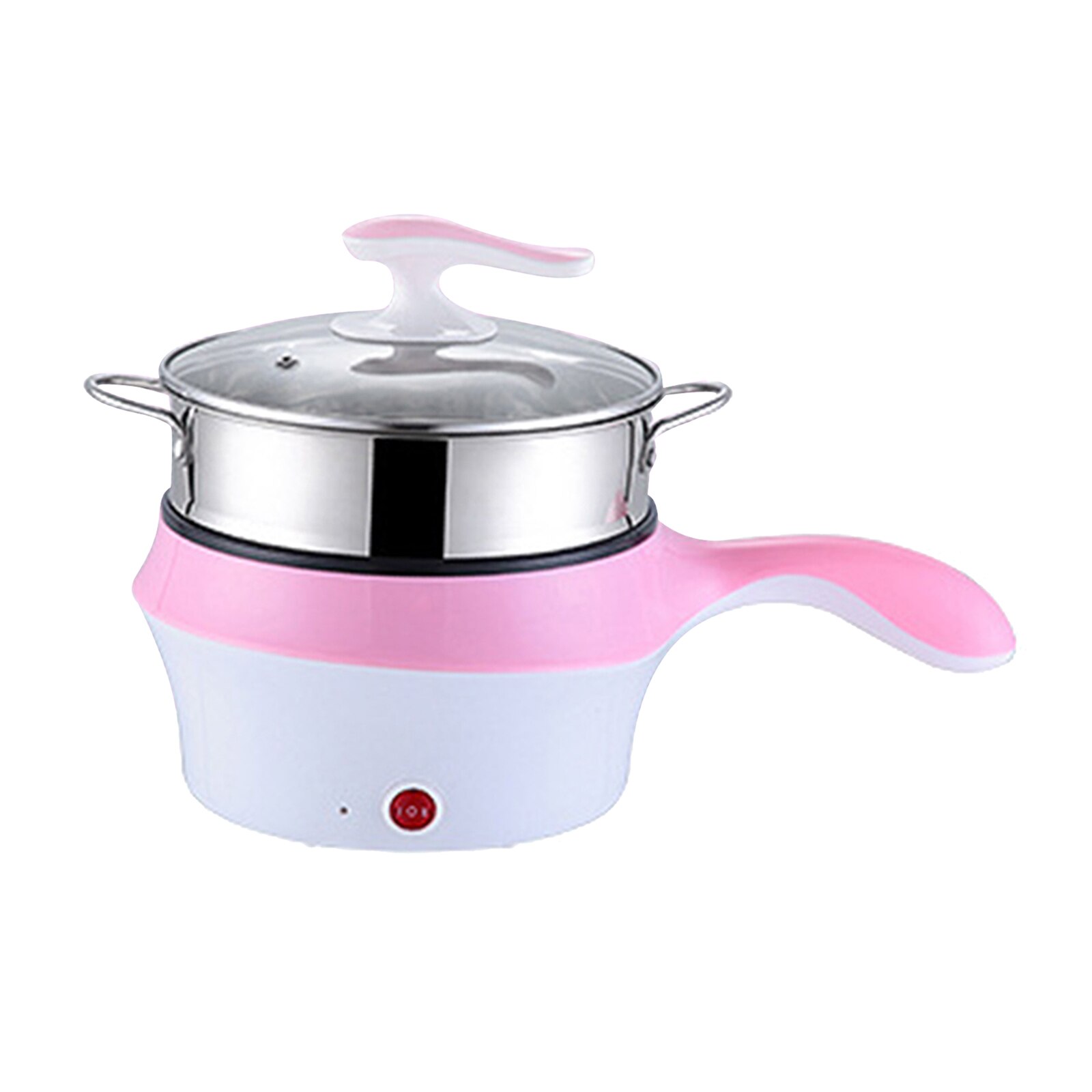 Mini Electric Cooker Grill Electric Pot for Dormitory Student Rice Soup Steamed Household: red 1.2L