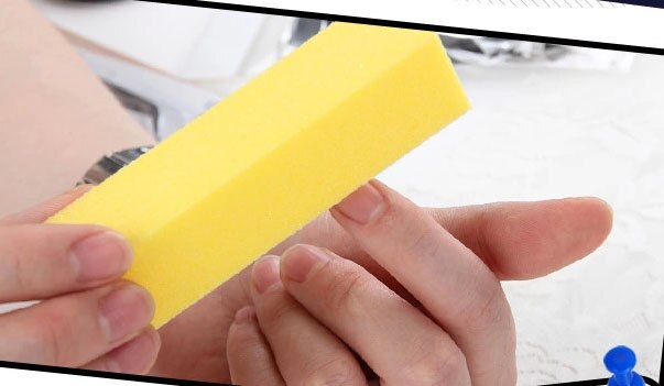 10 Teile/los Nagel Veilchen Puffer-polier Block Schleif Datei 4 seitige, 5 farben 240 Streugut nagel/manikübetreffend schleifen polieren Block, LO11: Zitrone 10Stck