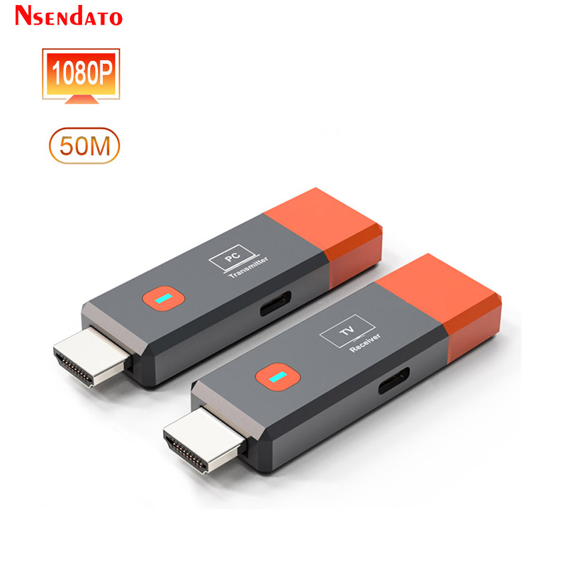HDMI Wireless Transmitter And Receiver 1080P 50M HDMI Wireless Video TV Stick Display Extender For Camera Laptop PC to TV: WHITE / other