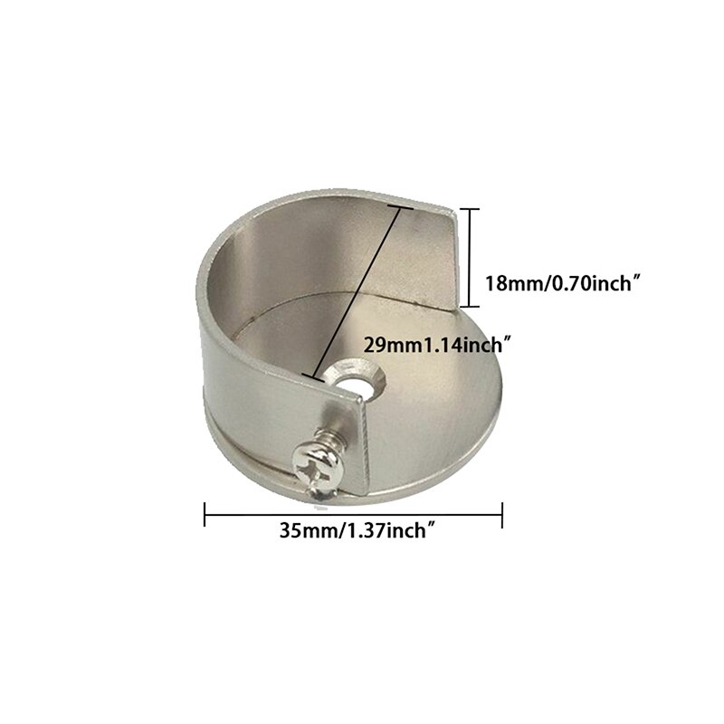 2PCS U Form Regal Unterstützung Halterung Dusche Vorhang Stange Halter 28mm Legierung Aussparung Seite Halterung Vorhang Stange Wand unterstützung Dekoration