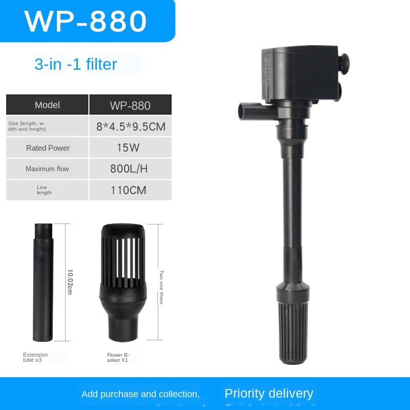 Fish tank submersible pump aquarium mute multi-function filter 3-in-1 small circulating oxygen pump water pump pond 220-240V: An upgrade 15W