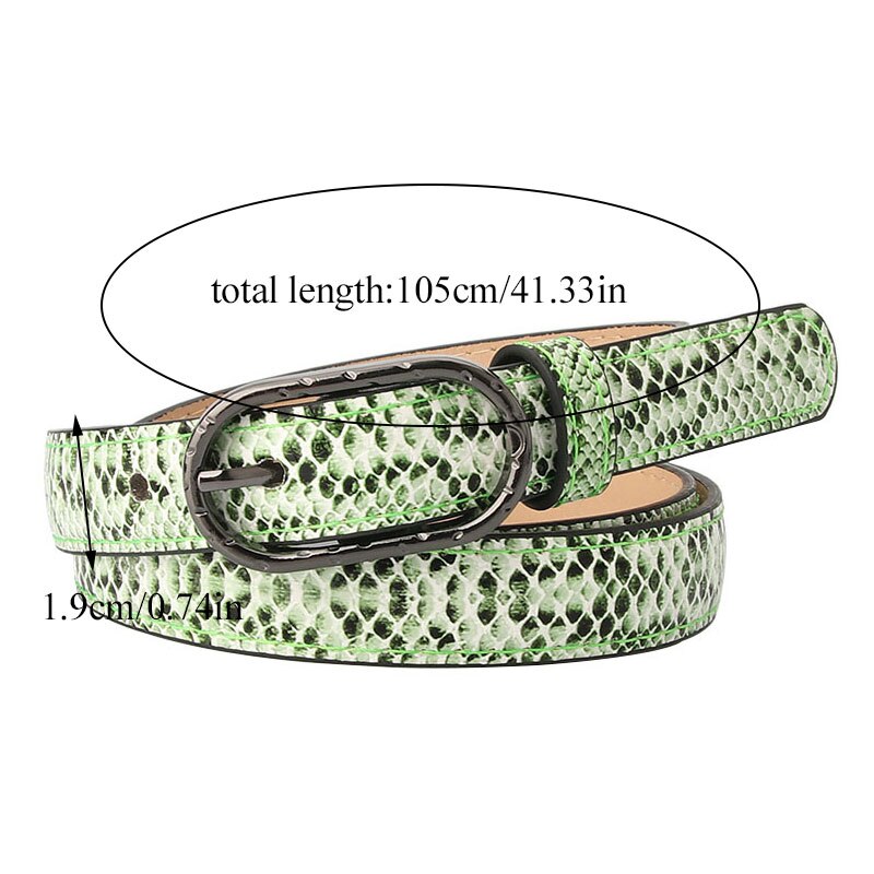 Slangenprint dames pu leren tailleband dames dunne skinny riemen voor dames jeans jurk riem zwarte metalen gesp