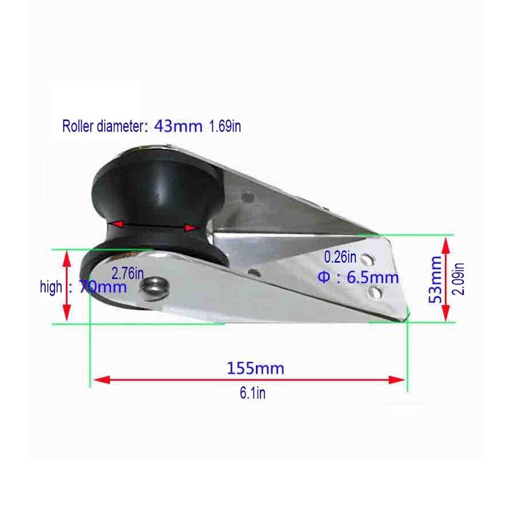 316 Stainless Steel Anchor Wheel Bold Wheel Roller Anchor Bracket Anchor Fitting Yacht Airship Fishing Ship