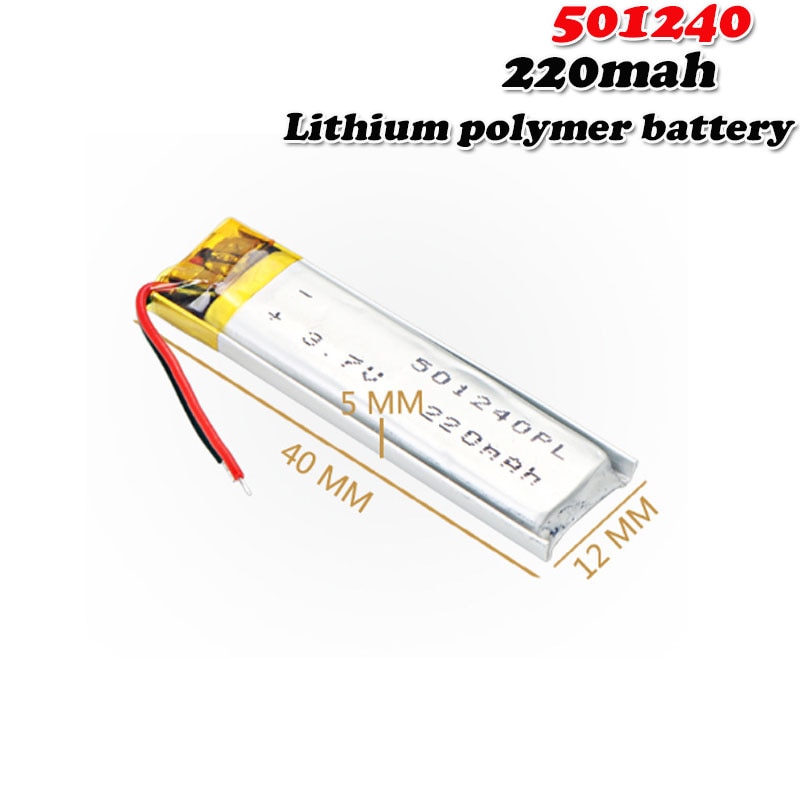 EASTFIRE Akumulator Litowo-Polimerowy 220mAh 3.7V 501240 do MP3, Smartwatch, Słuchawek Bluetooth