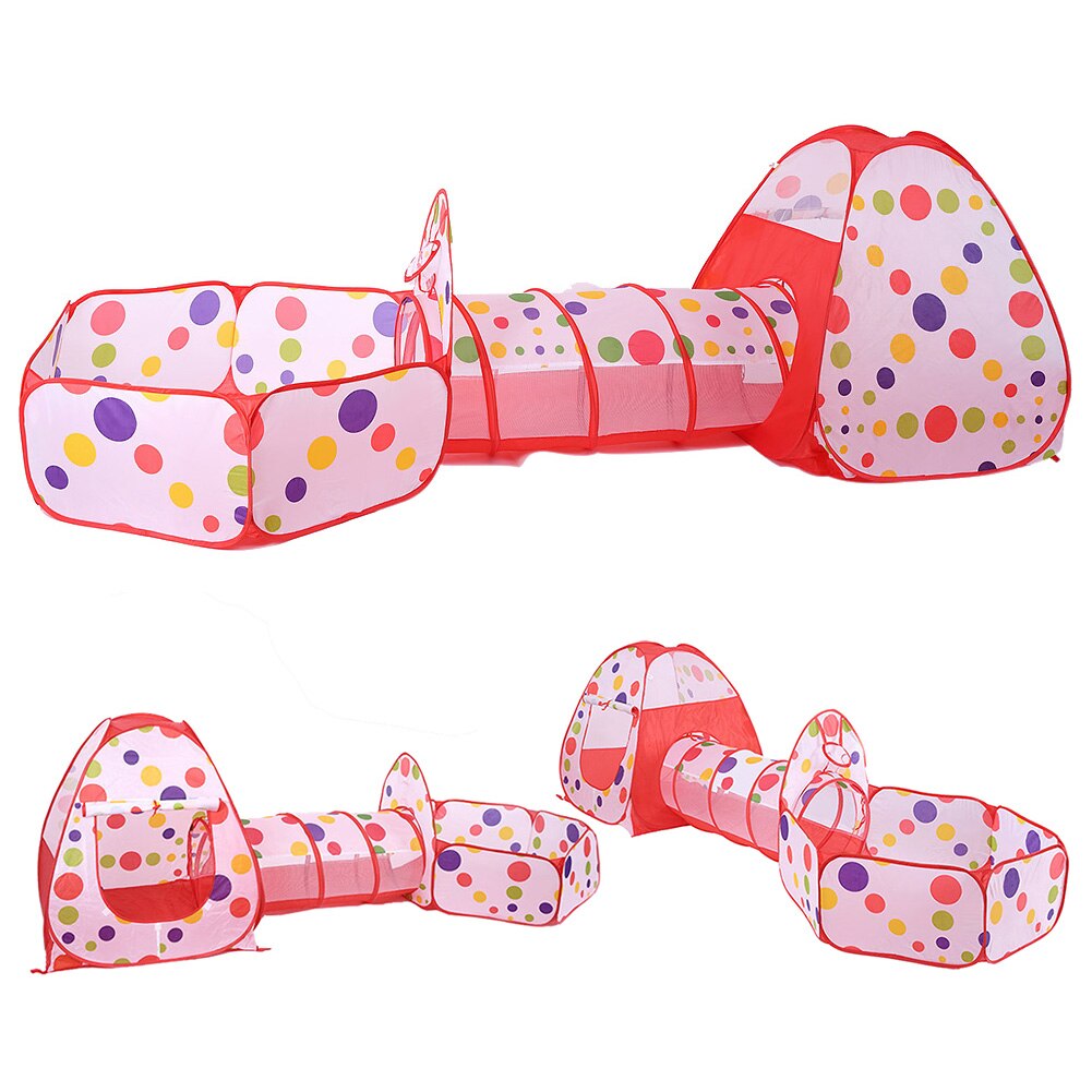3-in-1 Children Up Wear Resistant Quick Assembly Tunnel Indoor/Outdoor Foldable Baby Portable Ball Pool Play Tent Playhouse