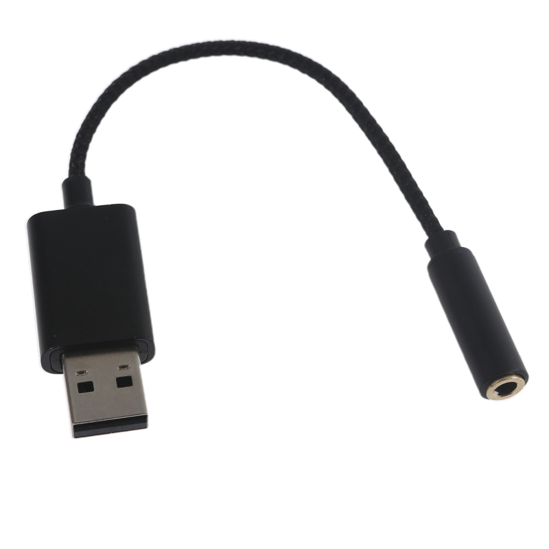 Usb Naar 3.5Mm Jack Kabel Usb Naar Aux Hoofdtelefoon Adapter Converter Kabel Met Trrs 4-Pole Mic-ondersteund Ingebouwde Chip: Black