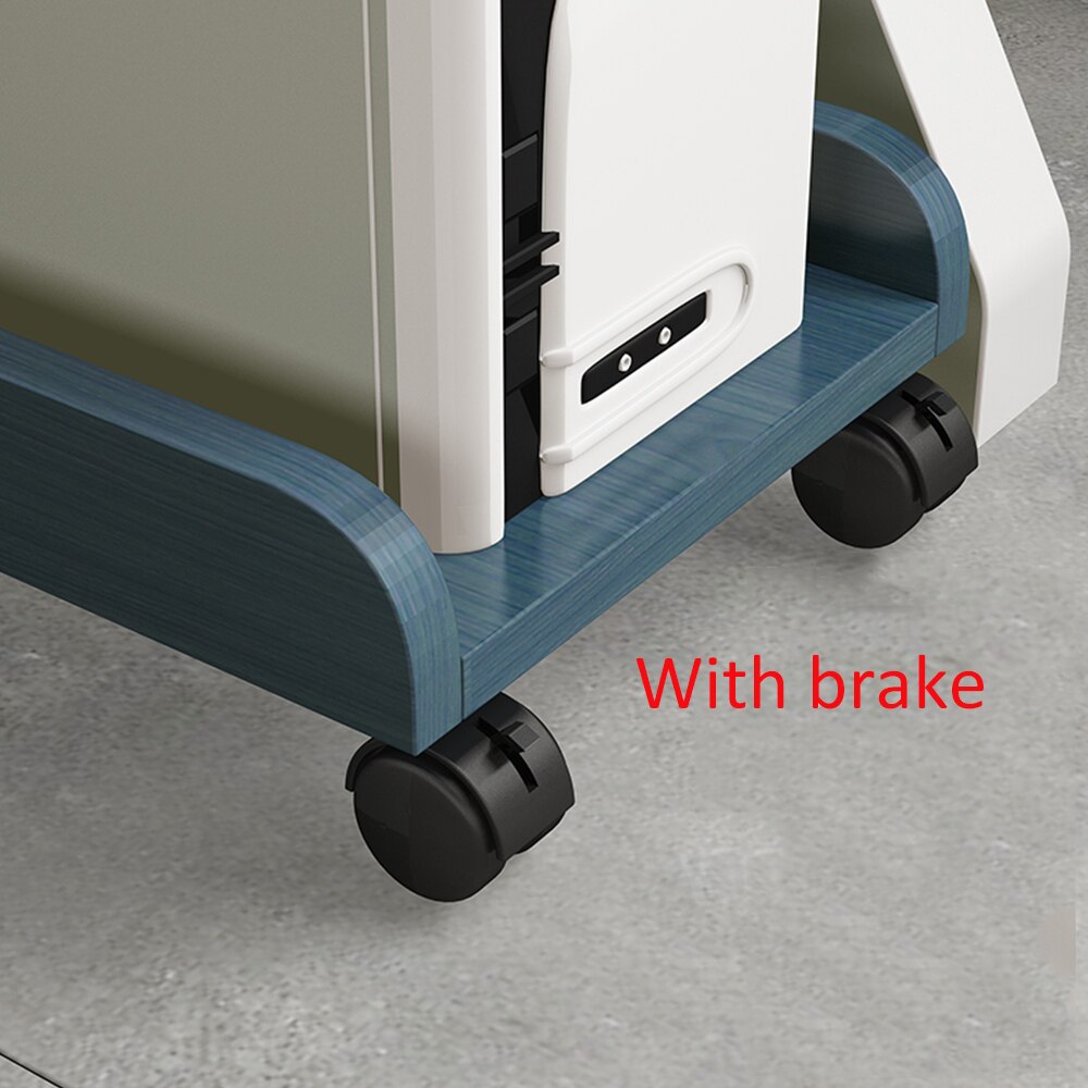 Kantoor Huis Gebruik Universele Hout Stand Computer Belangrijkste Processor Case Lade Met Wielen Rem Beweegbare Ondersteuning Voor Pc Gastheer Blauw roze