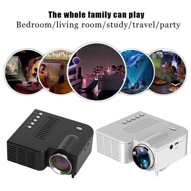 UC28C Portable Video Projector Home Theater Cinema Office Supplie Black/white LCD Mini Projector Media Player For Smart Phones