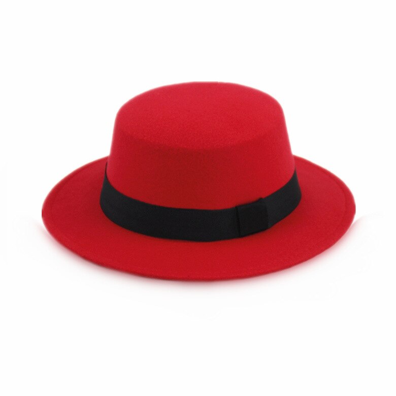 Children Kids Top Fedoras Hat Felt Vintage Gentleman Bucket Hat Wedding Party Festival Caps Craft 18colors Cosplay Costume: red 1