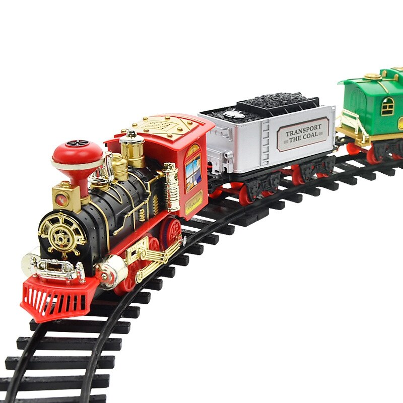 RC Conveyance Rail Car Electric Steam Smoke Track Train Simulation Model Rechargeable Set Model Toy for Toy