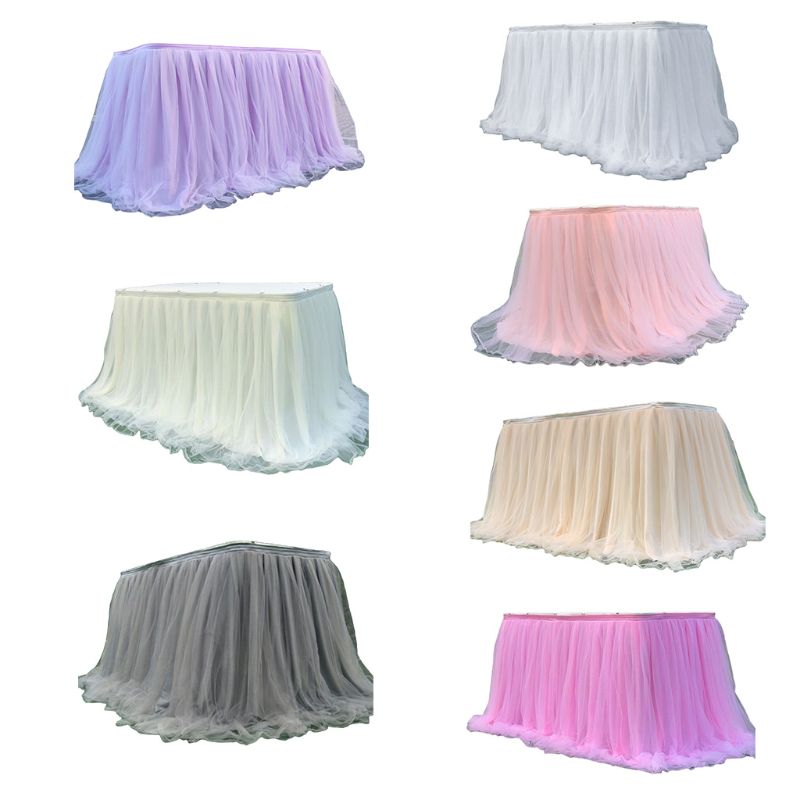 R2LD – nappe colorée en Tulle, décoration de jupe de Table pour réception de desserts, pour fête de mariage, maison, anniversaire, matériel de bricolage pour Tutu