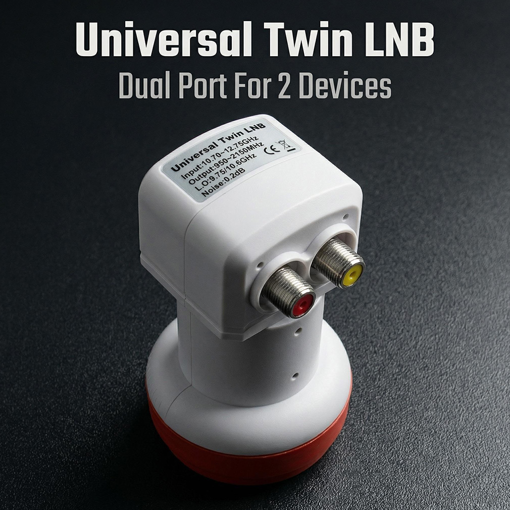 Melhor Sinal Digital Universal KU Band Double LNB 9,75/10,6 GHz Polarização Linear Alto Ganho Baixo Ruído Receptor de Antena Parabólica Atacado