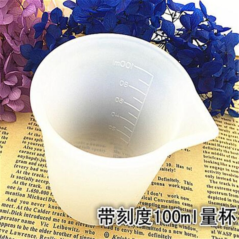 Tasse à mesurer en Silicone blanc de 100ML, moule en résine époxy, outil de fabrication à la main, échelle à cristal