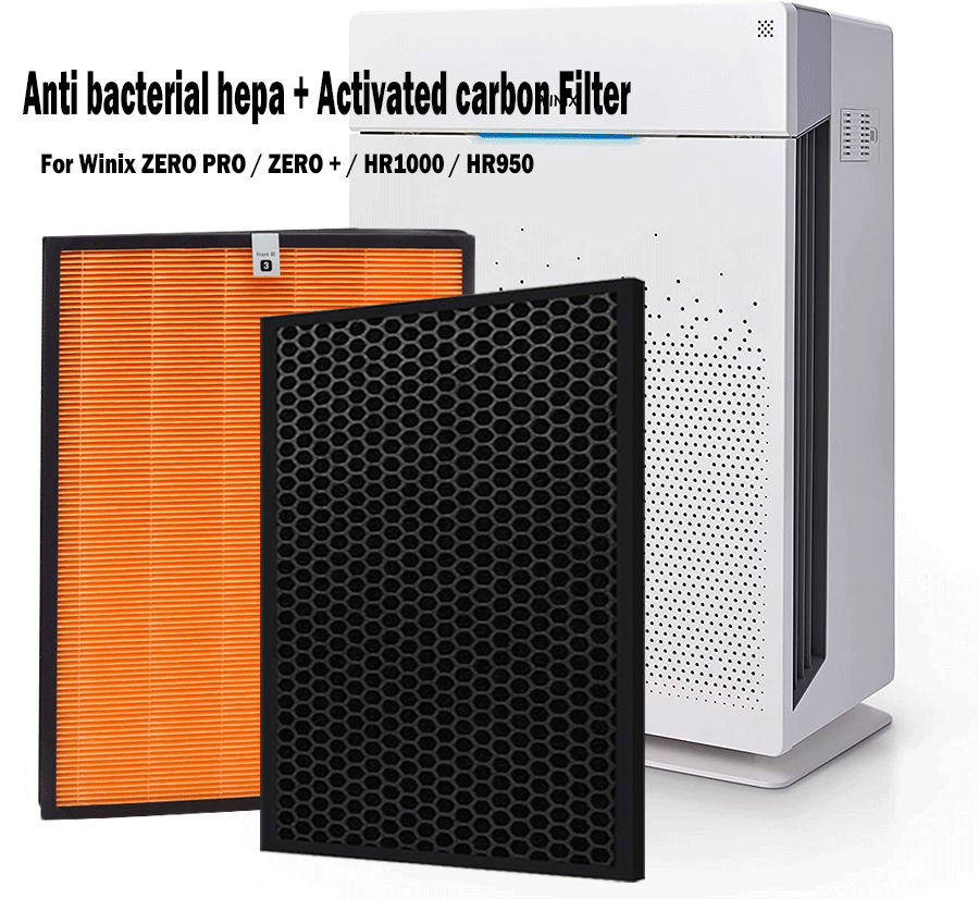Antibacterieel Hepa-filter en actief koolfilter voor Winix luchtreiniger ZERO PRO / ZERO + / HR1000 / HR950