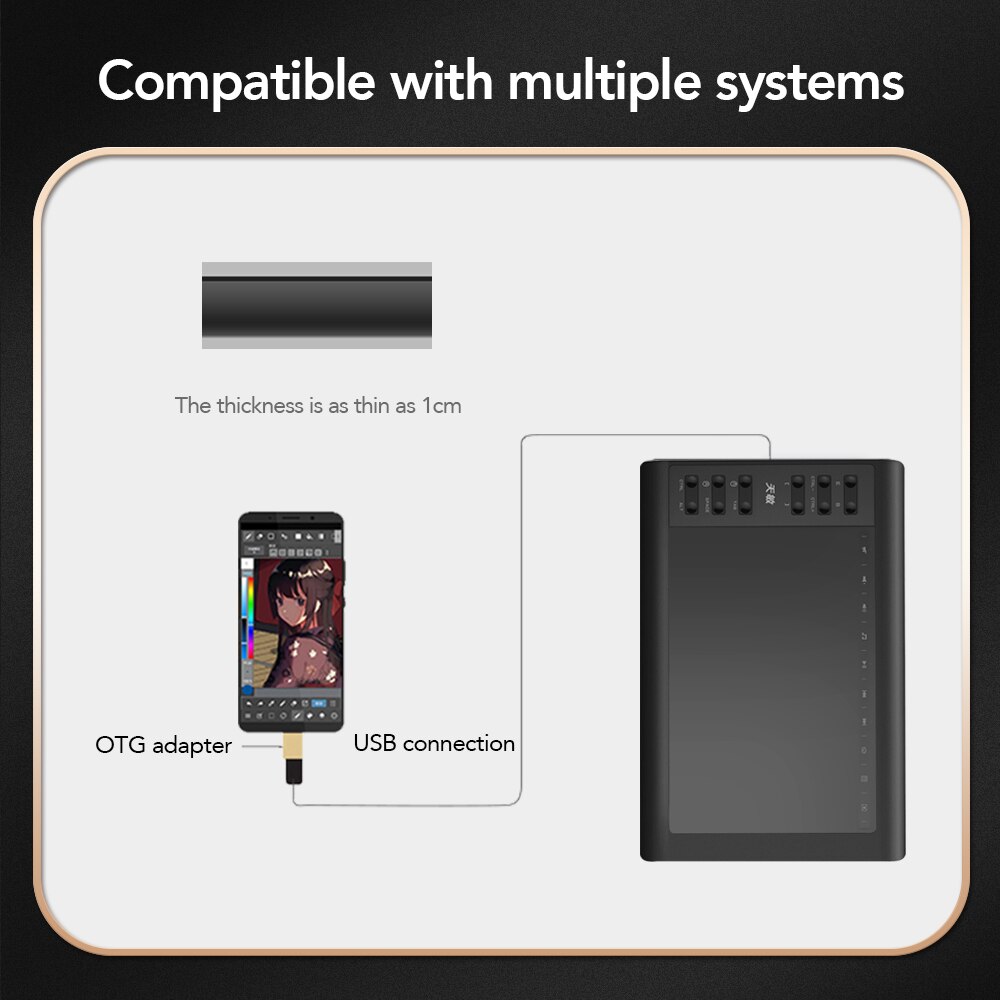 10moons G10 Graphics Tablet with Stylus for Android Laptop Writing Tablet for Draw Writing Pad/Board Electronic Graphic Tablet