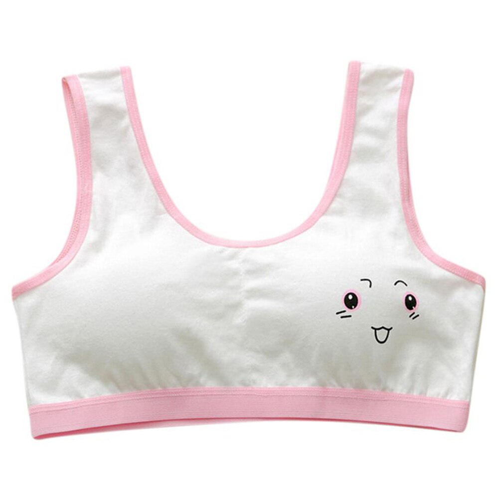 3 pièces mignon dessin animé fille soutien-gorge doux coton adolescent décontracté formation soutien-gorge pour les étudiants adolescent LBV: pink