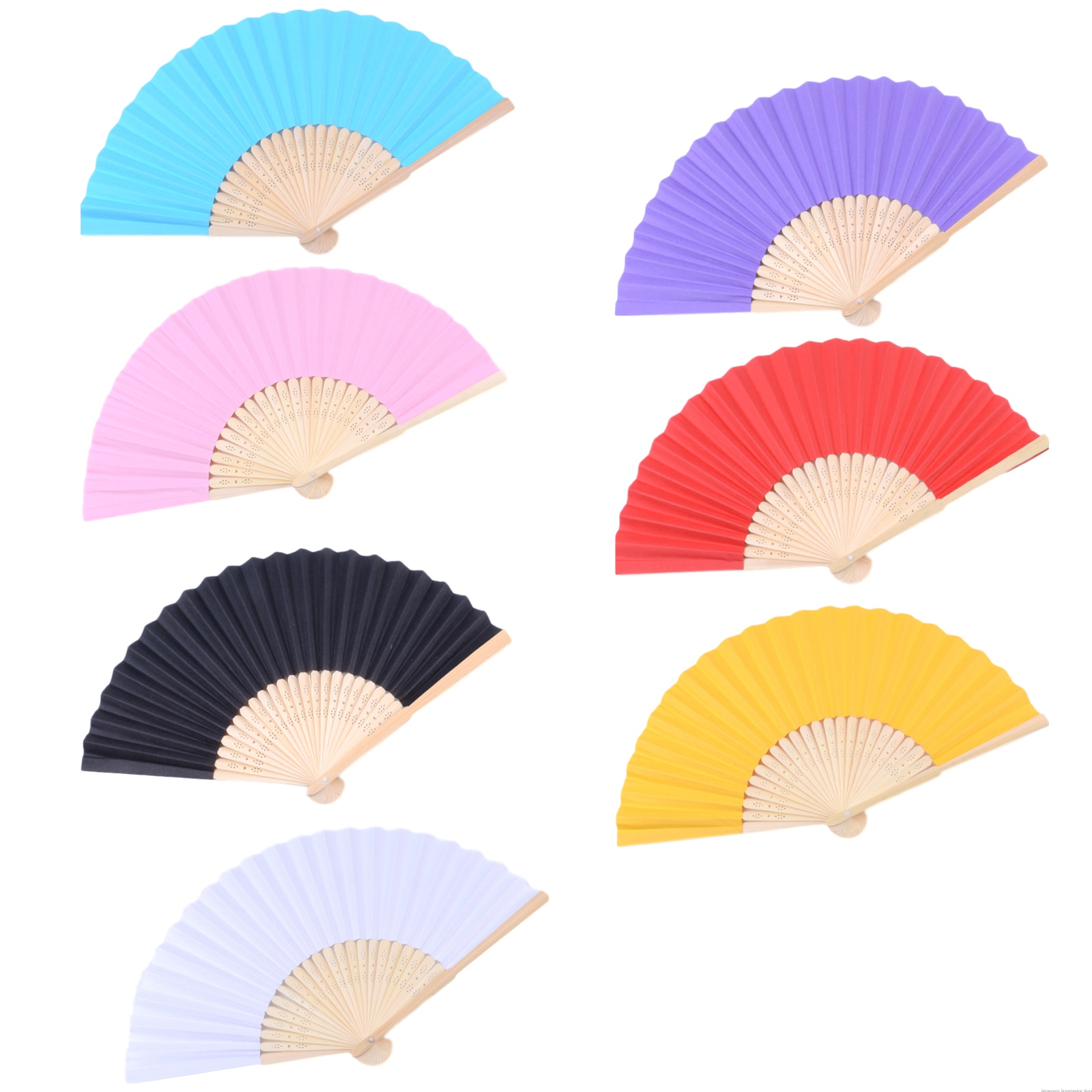 1Pcs 21Cm Hand Geschilderd Vouwen Papier Fan Draagbare Party Hand Dansen Fan Kant Zijde Hand Held Effen Kleur fan Chinese Decor