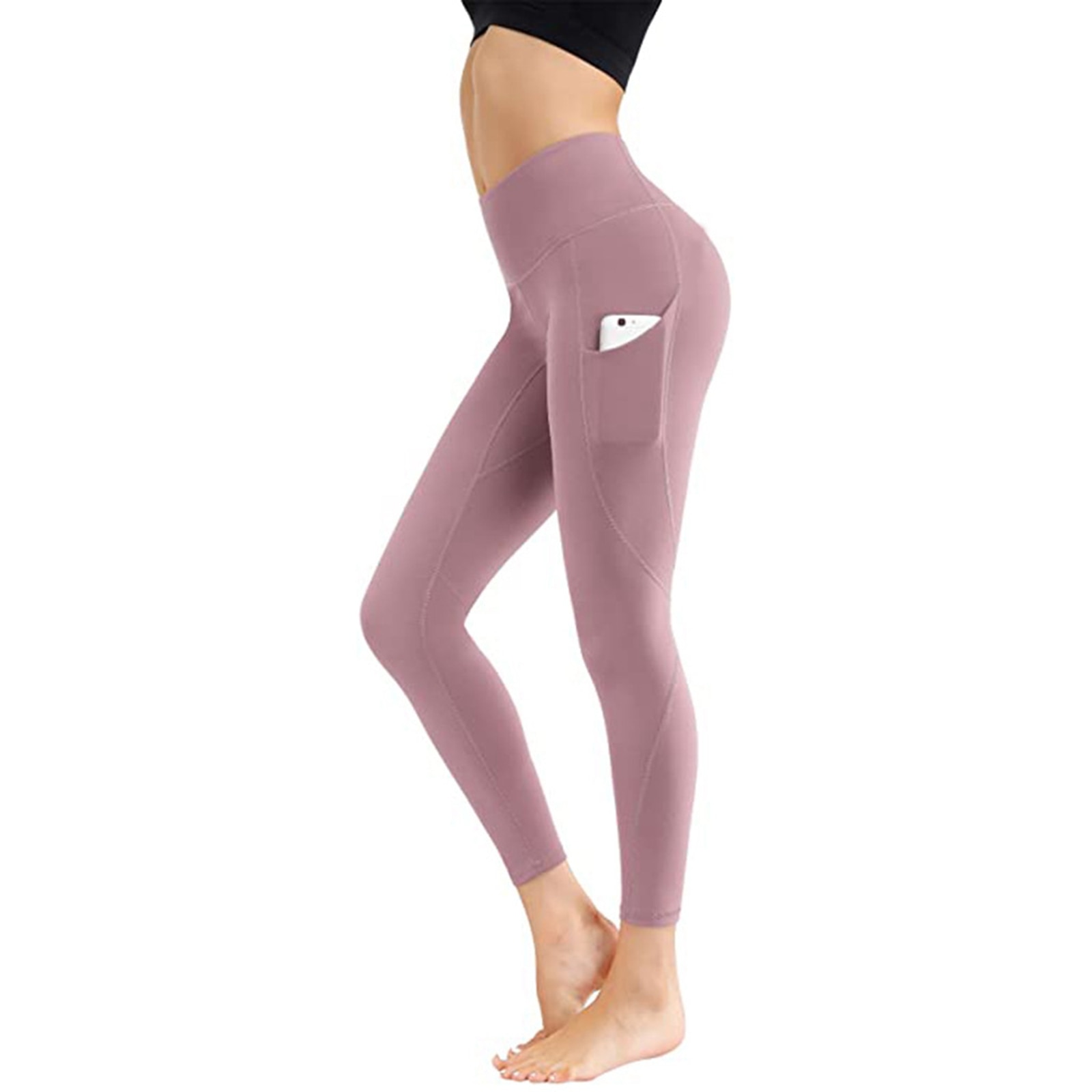 Ladies High-Waist Breathable Slim Fitness Sweatpants Solid Color Tight-Fitting Outdoor Running Clothes