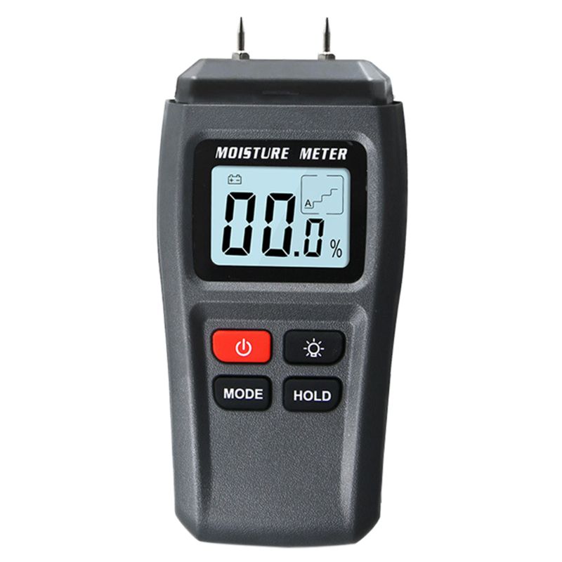 1%～99% Wood Moisture Meter Two Pins Damp Detector with Large LCD Display Portable Wood Humidity Tester
