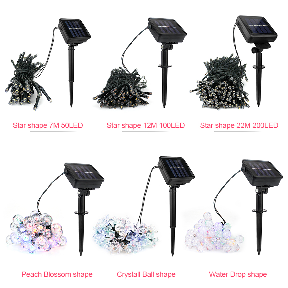 30/50/100/200 LEDs Fairy Lights Solar Powered Warm White/White/RGB Waterproof Outdoor Garden Decoration Solar Led String Light