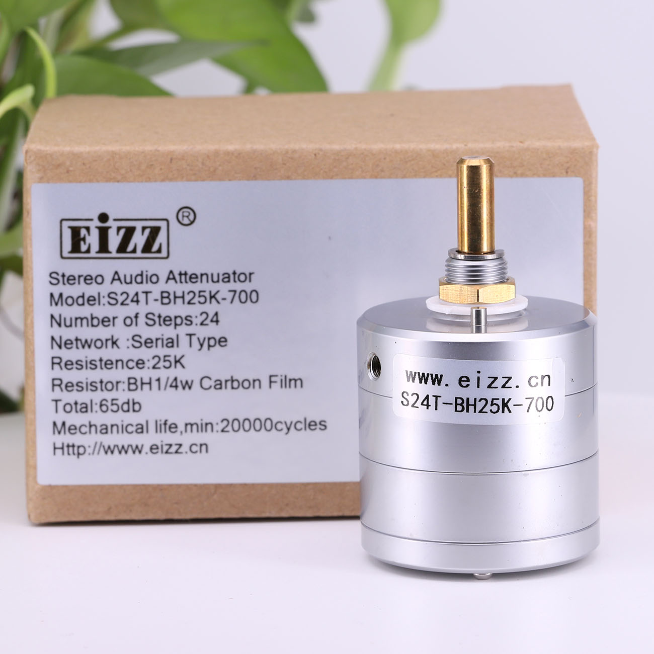 1PC EIZZ 2 Kanal Stereo 10K 25K 50K 100K 250K 24 Schritte Lautstärke Potentiometer Protokoll abgestufte Audio- Abschwächer Für Hifi Audio- DIY: Braun