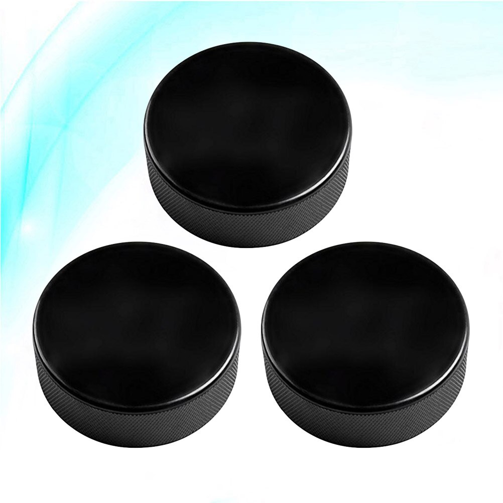 3 stück eishockeypucks aus naturkautschuk, standard-hockeybälle, sportartikel für training und spiel (schwarz): Default Title