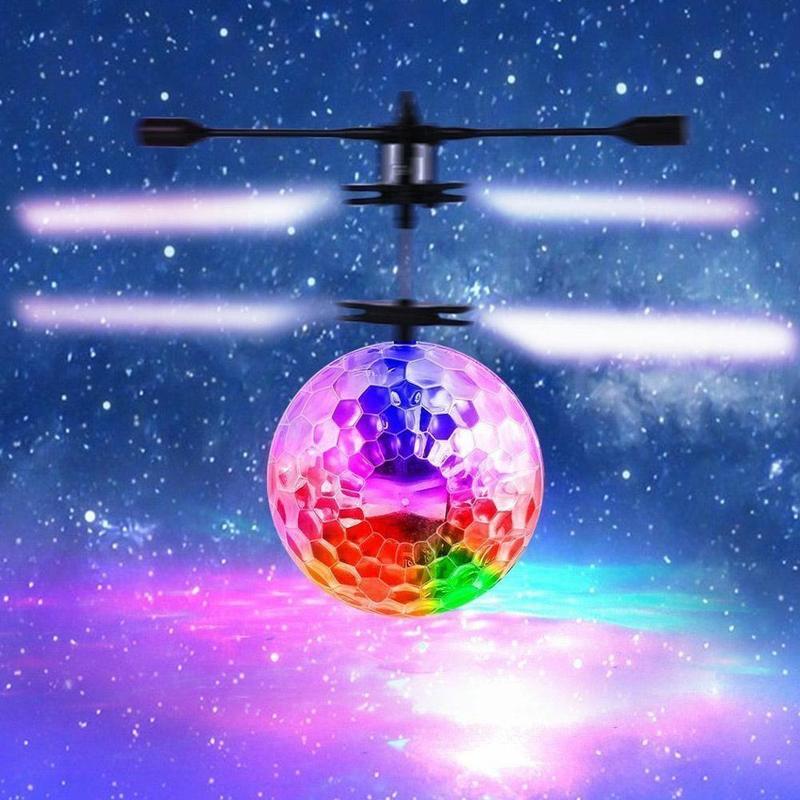Børns flylegetøj syvfarvet suspension kugleinduktionskugle krystal model induktion flyvende børns bal  n3 t 4