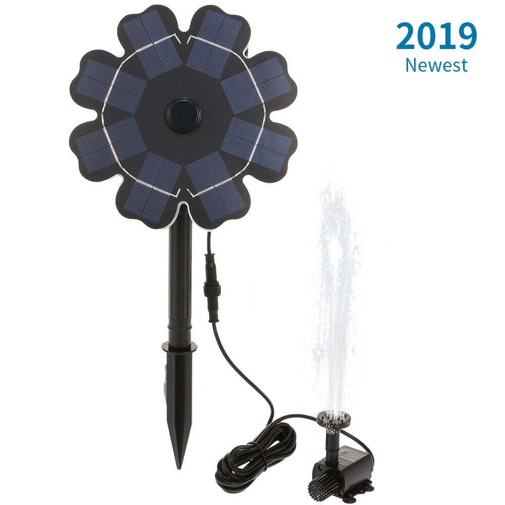 Solar Fountain Pump for Bird Bath Flower Shaped Solar Panel with Stake 7.7"/2.5W Solar Powered Sprinkler Fountain Pump: Default Title