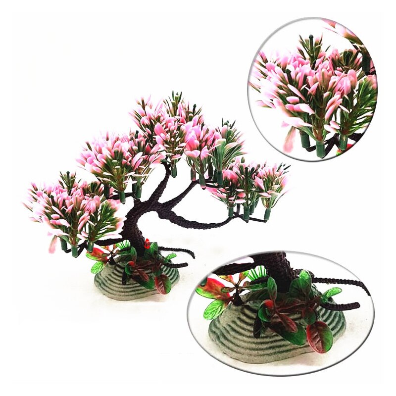 Kunstige plastik planter akvarie ornament akvarium fyrretræer til husholdning akvarium dekoration tilbehør forsyninger