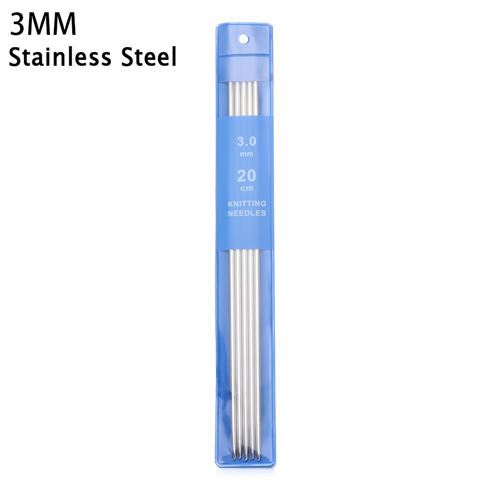 5Pcs Rvs Rechte Breinaalden Haaknaalden Breinaalden Set Diy Trui Weave Breien Tools Size 2-5Mm: 5pcs 3MM